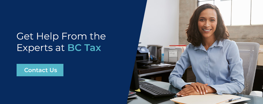 A tax professional at BC Tax ready to help with IRS Notice CP14